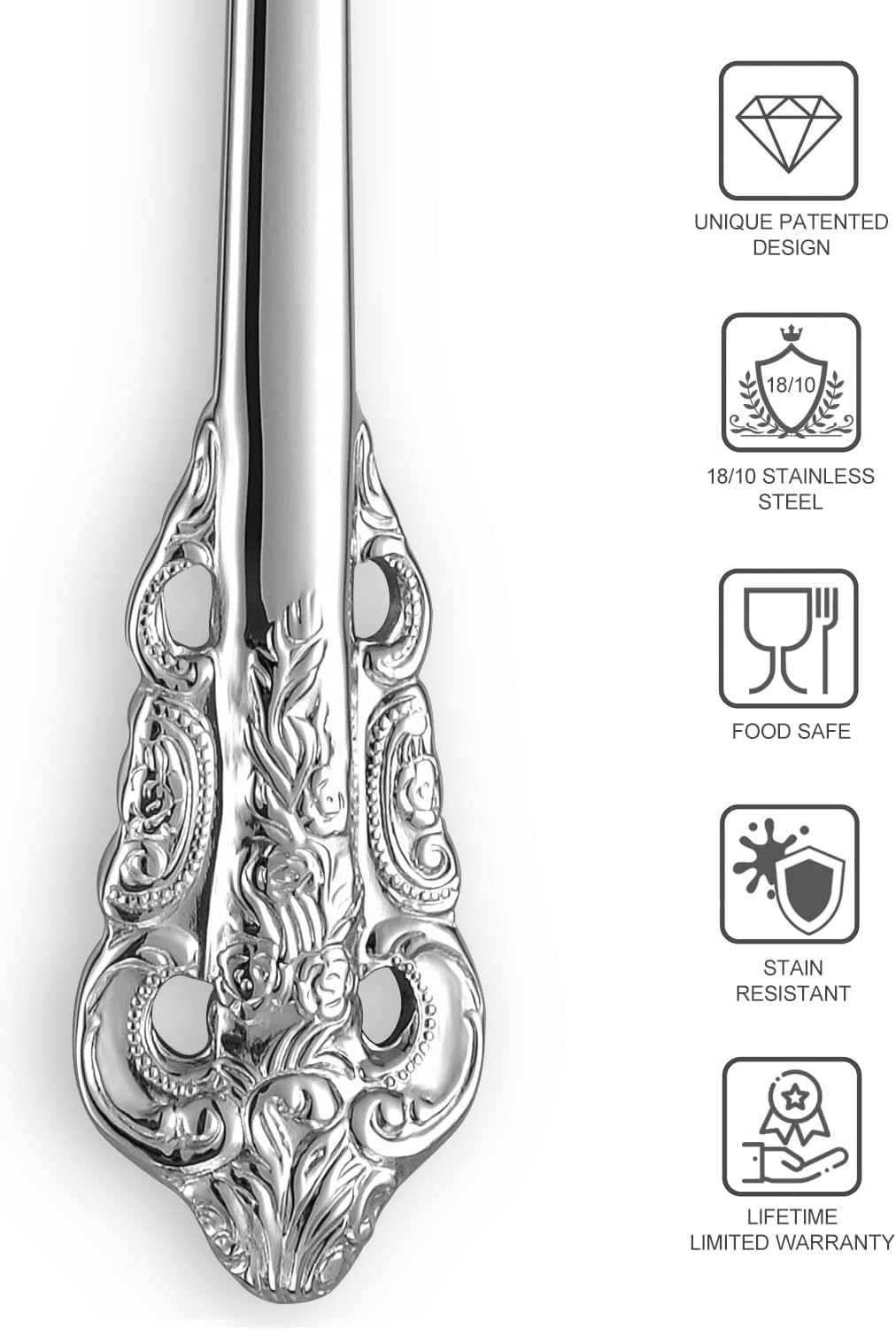 KEAWELL Luxury Salad Forks Dessert Forks Set  Set of 4  18/10 Stainless Steel  7 Inches  Dishwasher Safe  Mirror Polished  Silverware Fork Set (Silver)