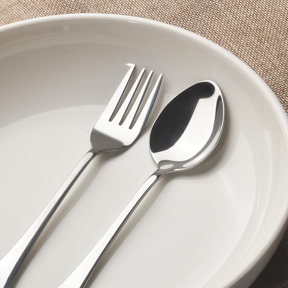 homEdge Set of 16 Stainless Steel Dessert Forks – 6.7 Inch Mirror Polished Flatware  Elegant Silver Forks for Cake  Pastry  Fruit  Appetizers & Daily Use